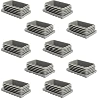 Enkotrade 10 tapones de láminas gris para tubos rectangulares- 30 x 20 mm- cubierta de tubo de plástico de polietileno…